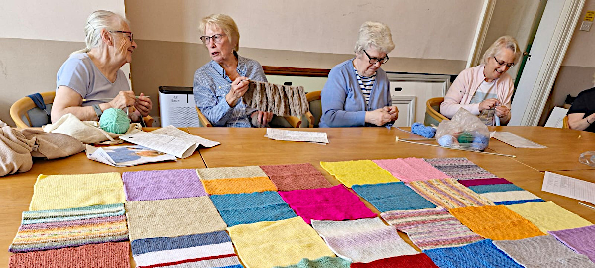 Knitting Colour Squares for Charity